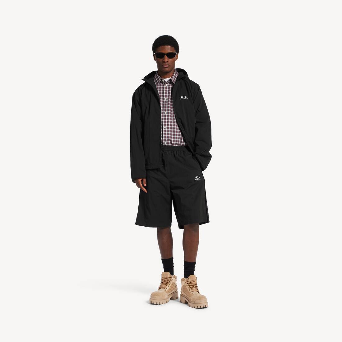 Pantalones cortos de chándal para hombre en negro