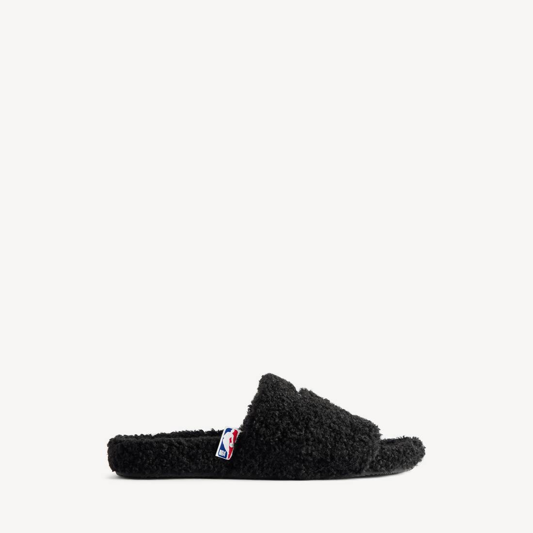 Mocasín abierto de pelo para hombre | Colaboración NBA de Balenciaga en negro/blanco