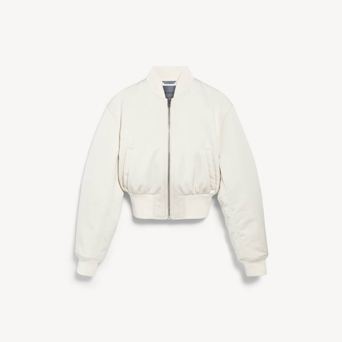 Chaqueta bomber corta para mujer en color marfil