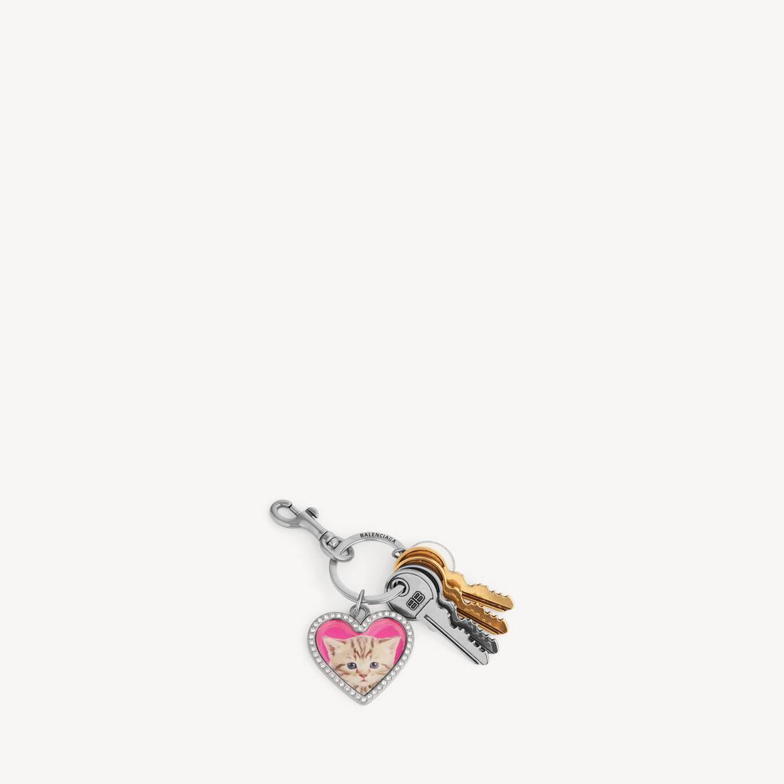 Colgante/llavero de corazón multicolor para mujer