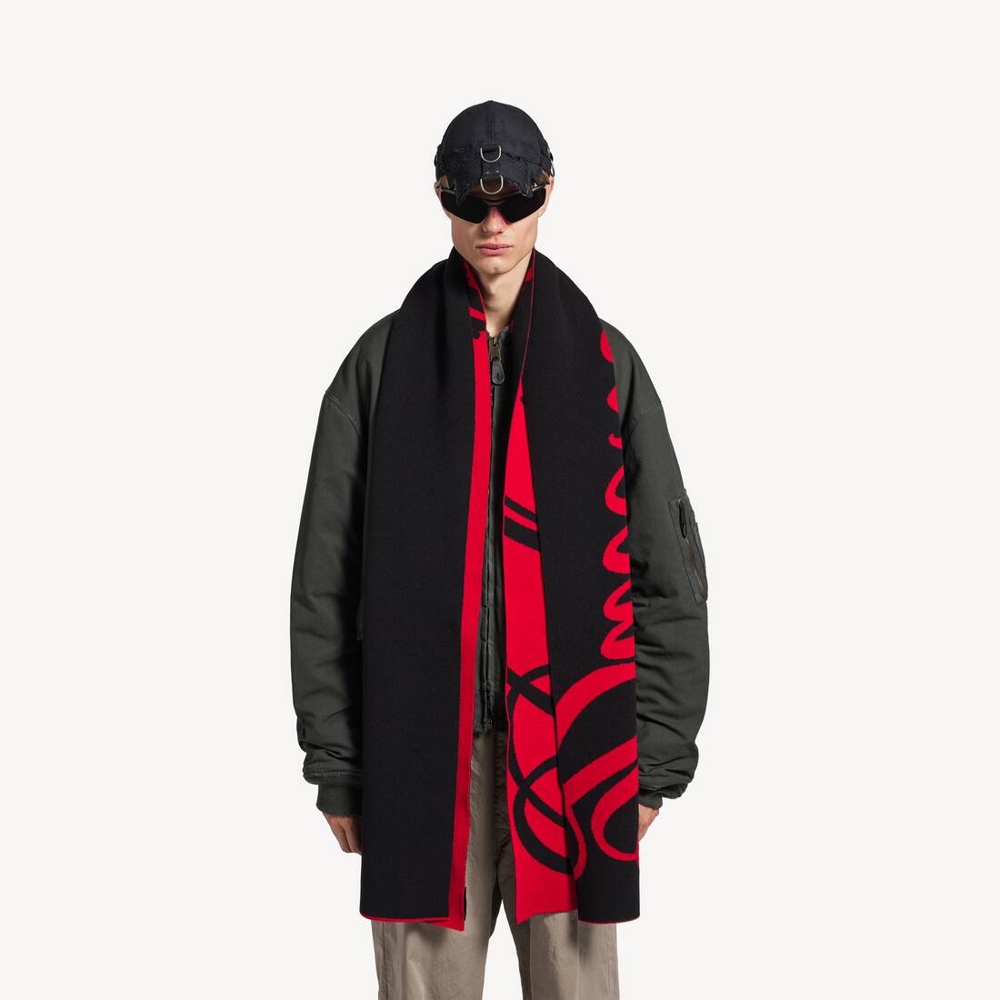 Bufanda Big B para Hombre en Rojo/Negro
