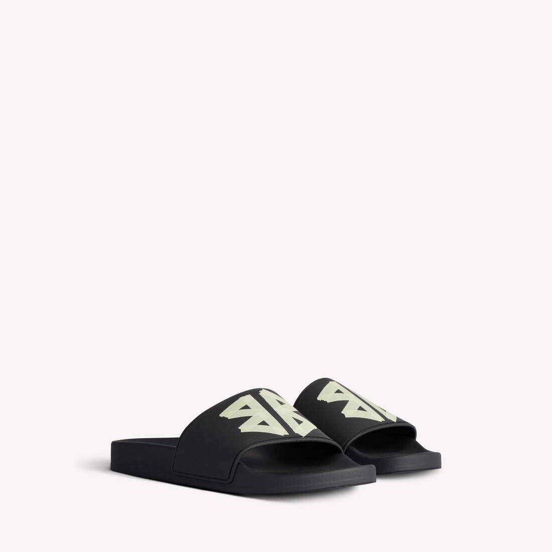 Sandal de piscina para hombre en negro/amarillo