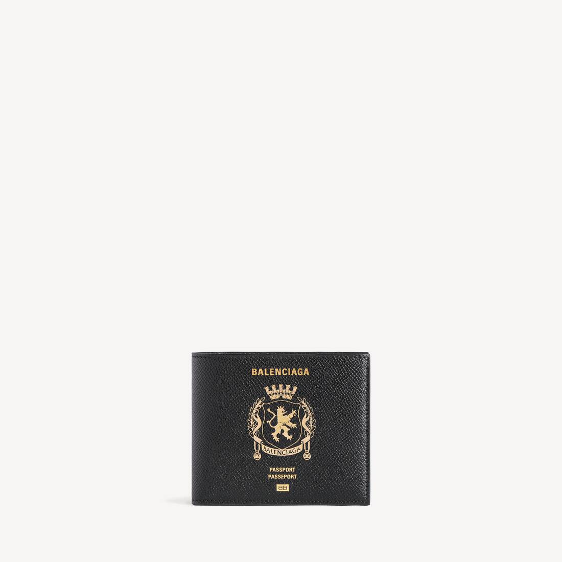 Billetera Cuadrada de Pasaporte para Hombre en Negro