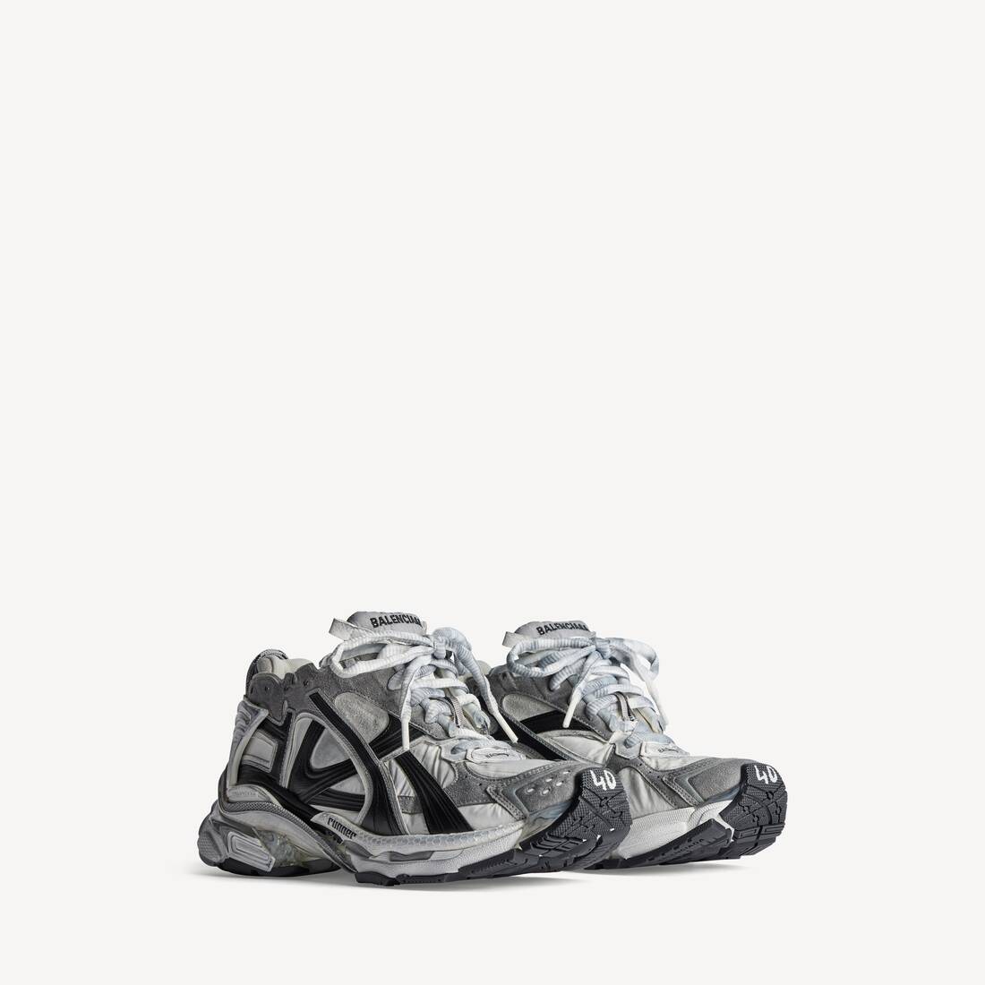 Zapatilla deportiva para hombre en gris/blanco/negro
