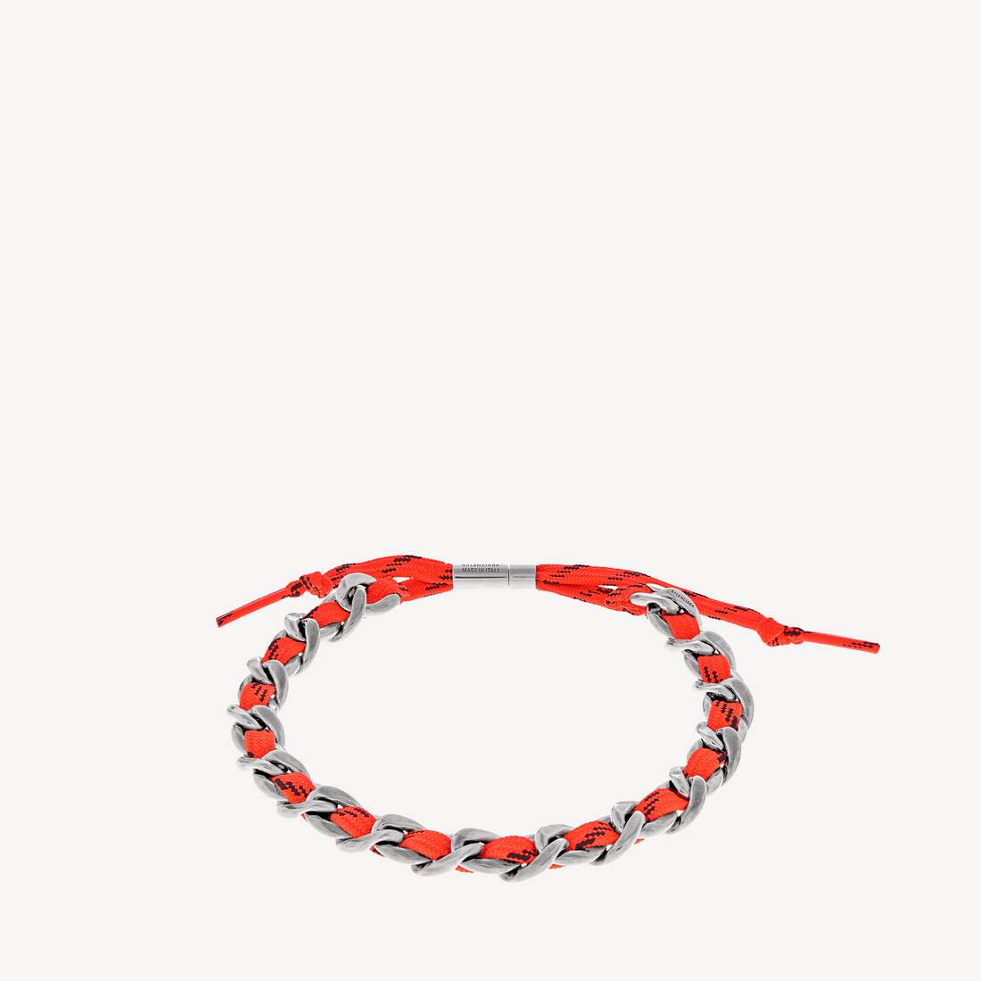 Collar Malibu Gourmette en plata antigua/naranja neón