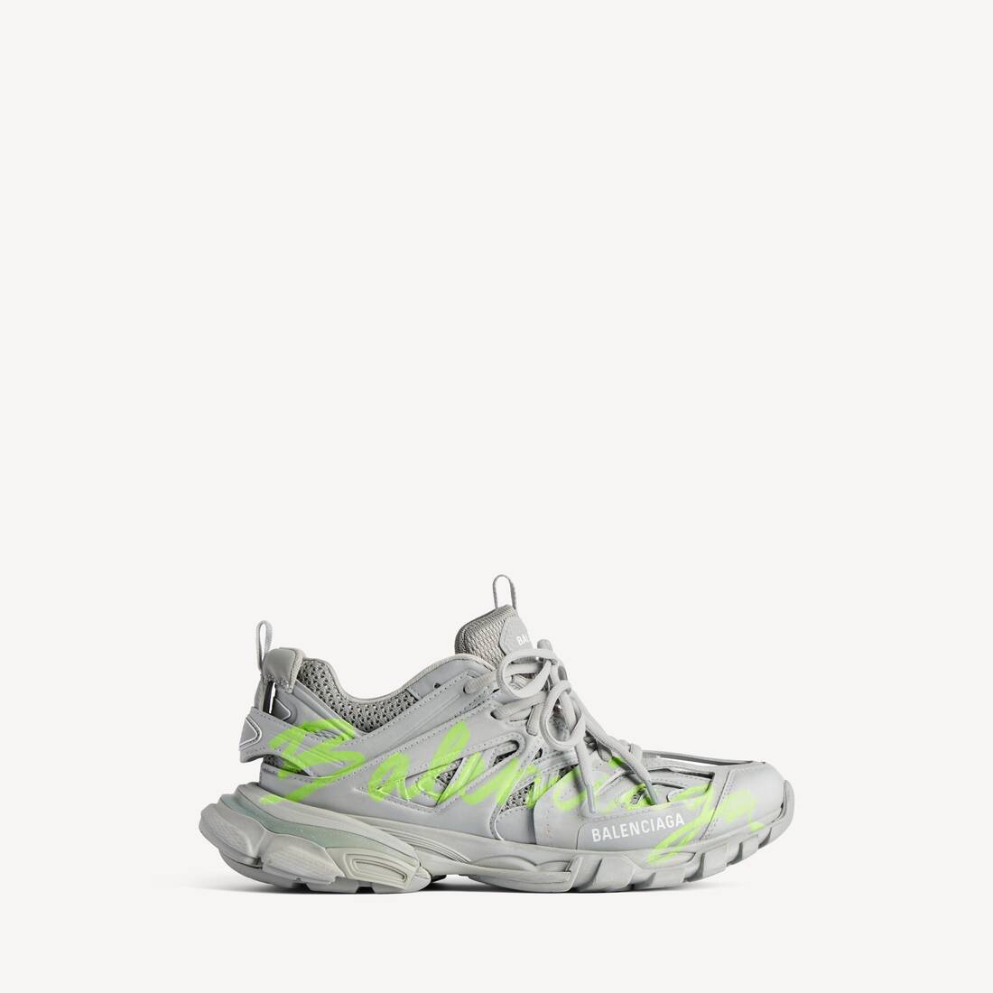 Zapatilla de pista Signature para hombre en gris/amarillo neón
