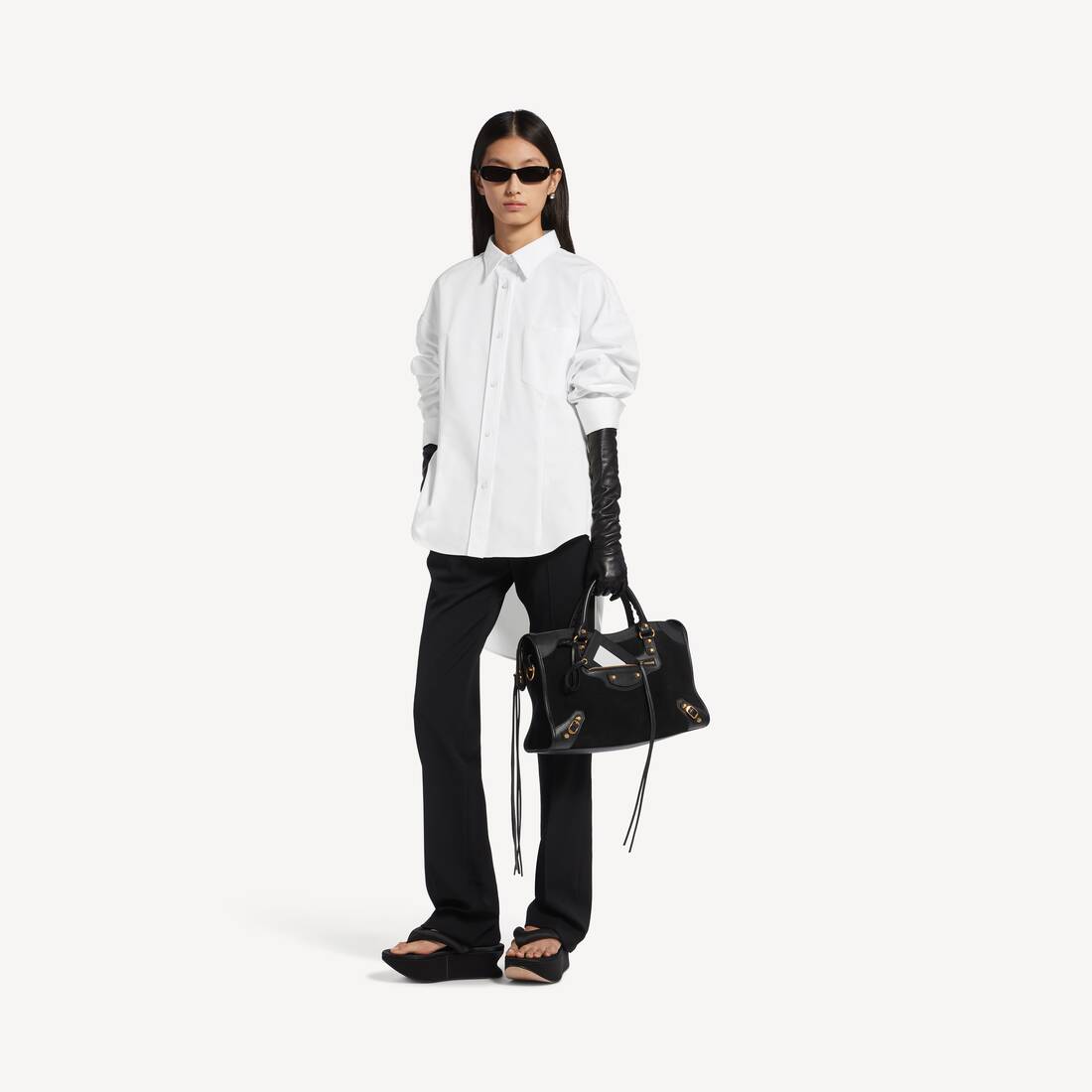 Camisa clásica para mujer en blanco
