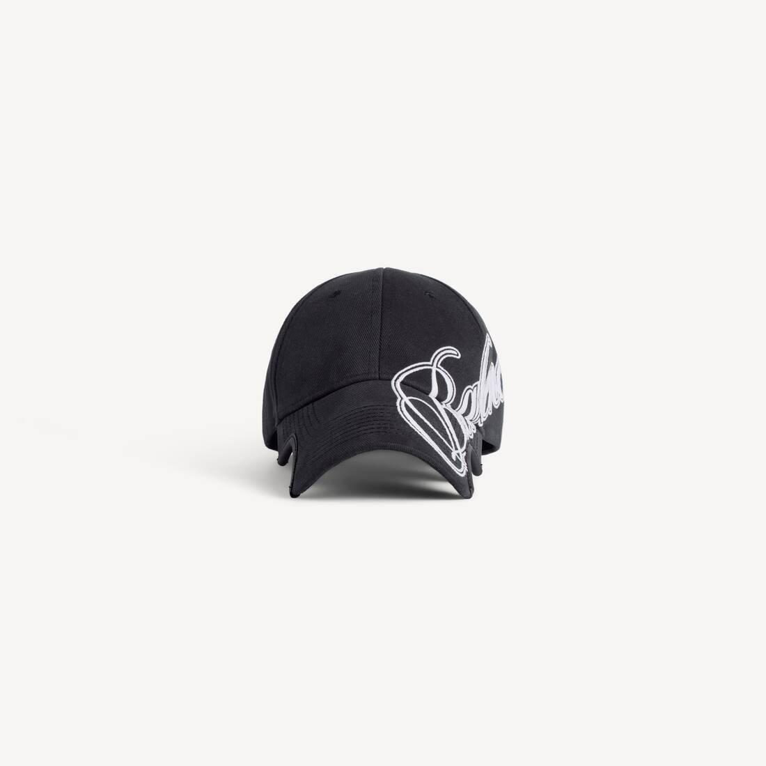 Gorra de cursive para hombre en negro lavado