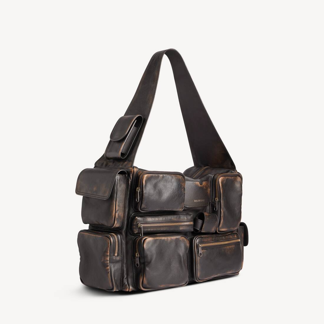 Bolsa bandolera Superbusy para hombre grande en marrón