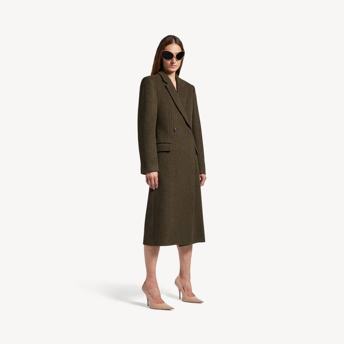 Abrigo estándar para mujer en caqui/marrón