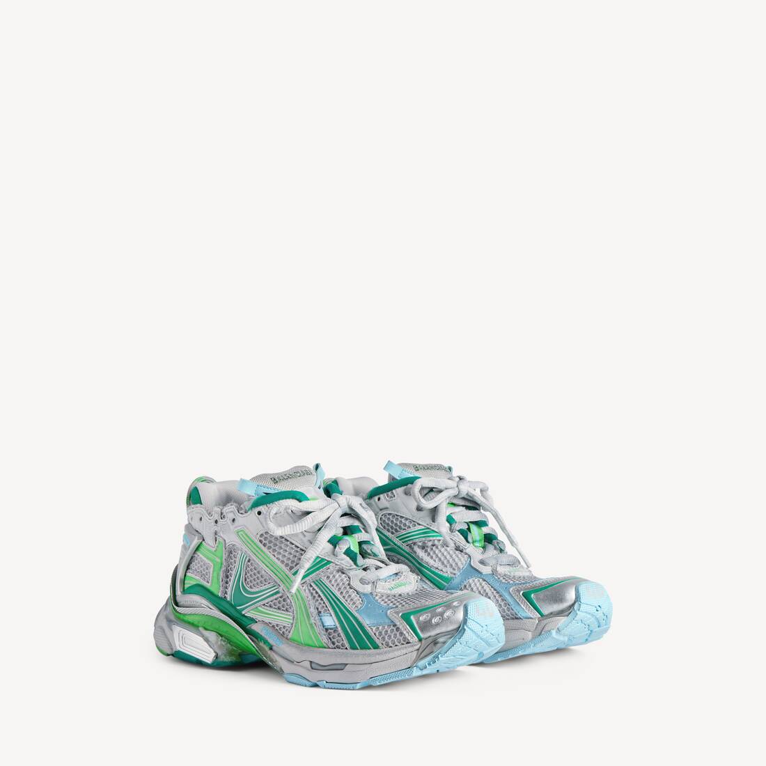 Zapatilla deportiva para mujer en gris/verde/azul