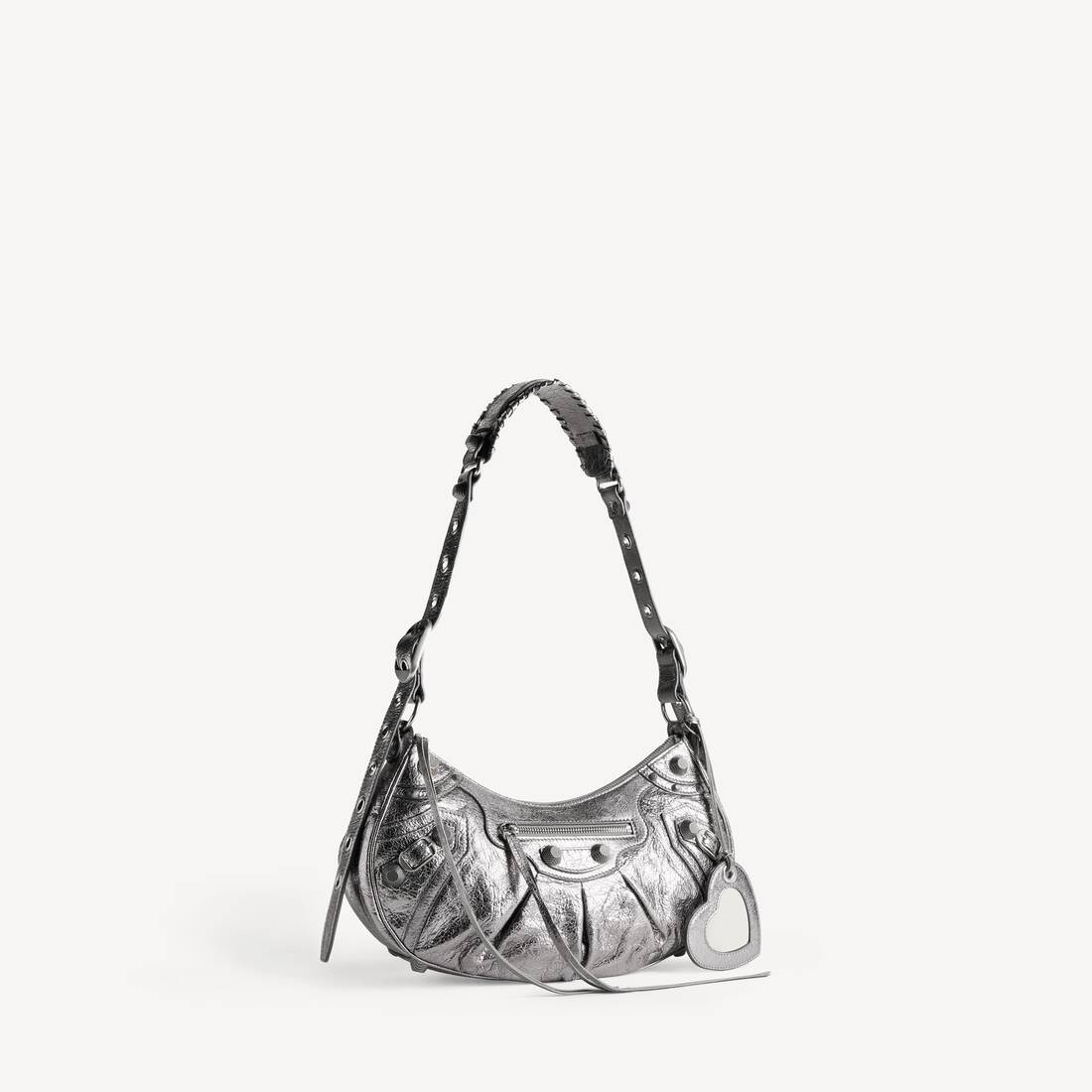 Bolso de hombro Le Cagole para mujer pequeño en plata