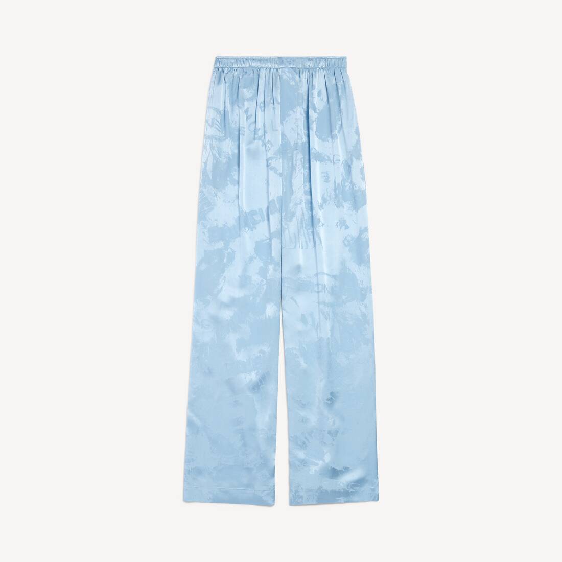 Pantalones de pijama estampados en crayón lavado para mujer en azul bebé