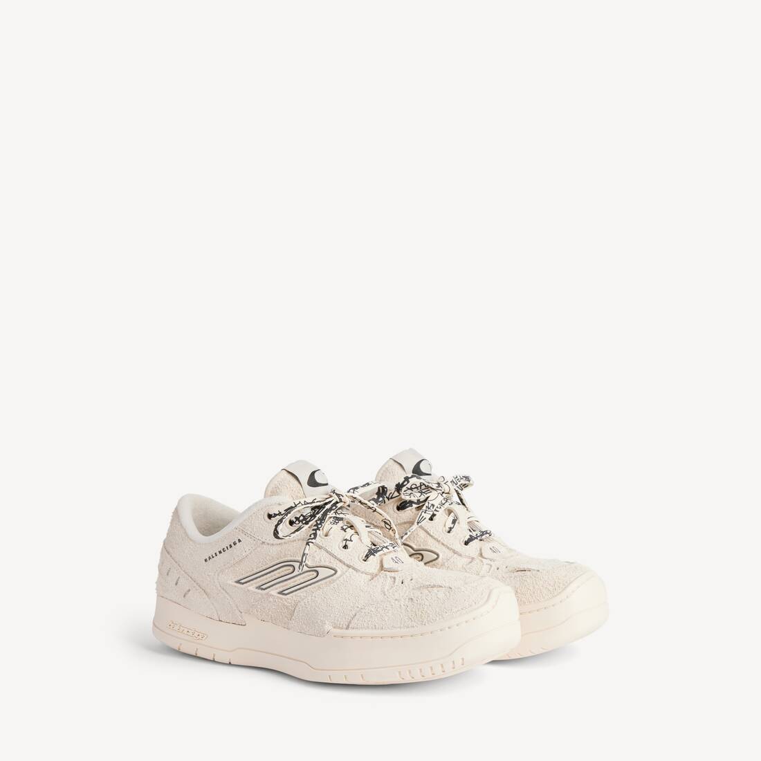 Zapatilla de plataforma de cuero de becerro en beige/negro para mujer