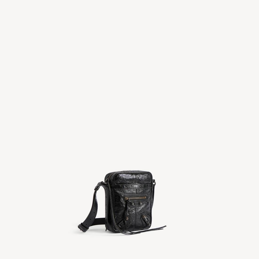Bolso bandolera vertical Le City para hombre en negro