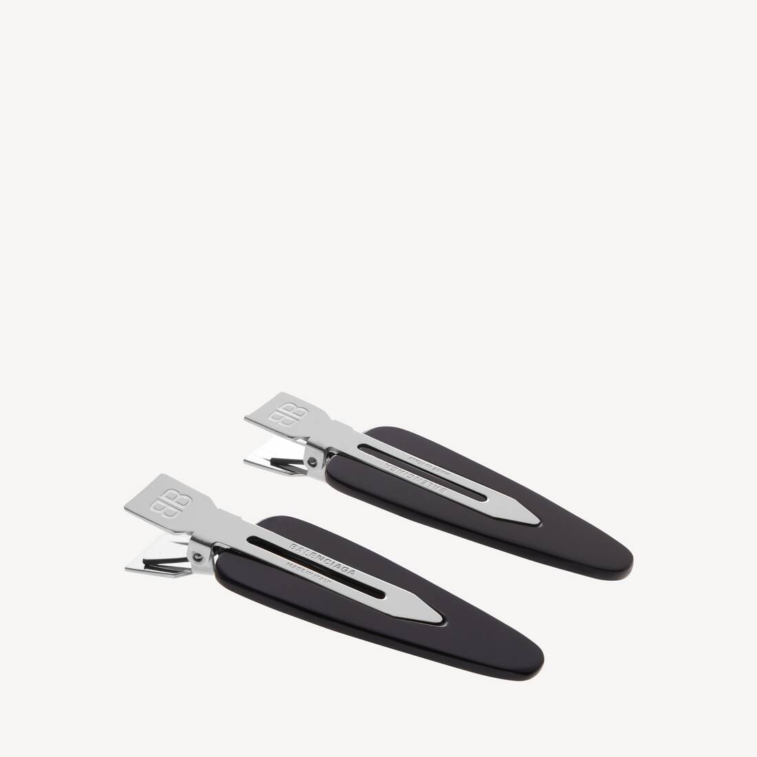 Conjunto de pinzas para salón para mujer 2 en plata/negro