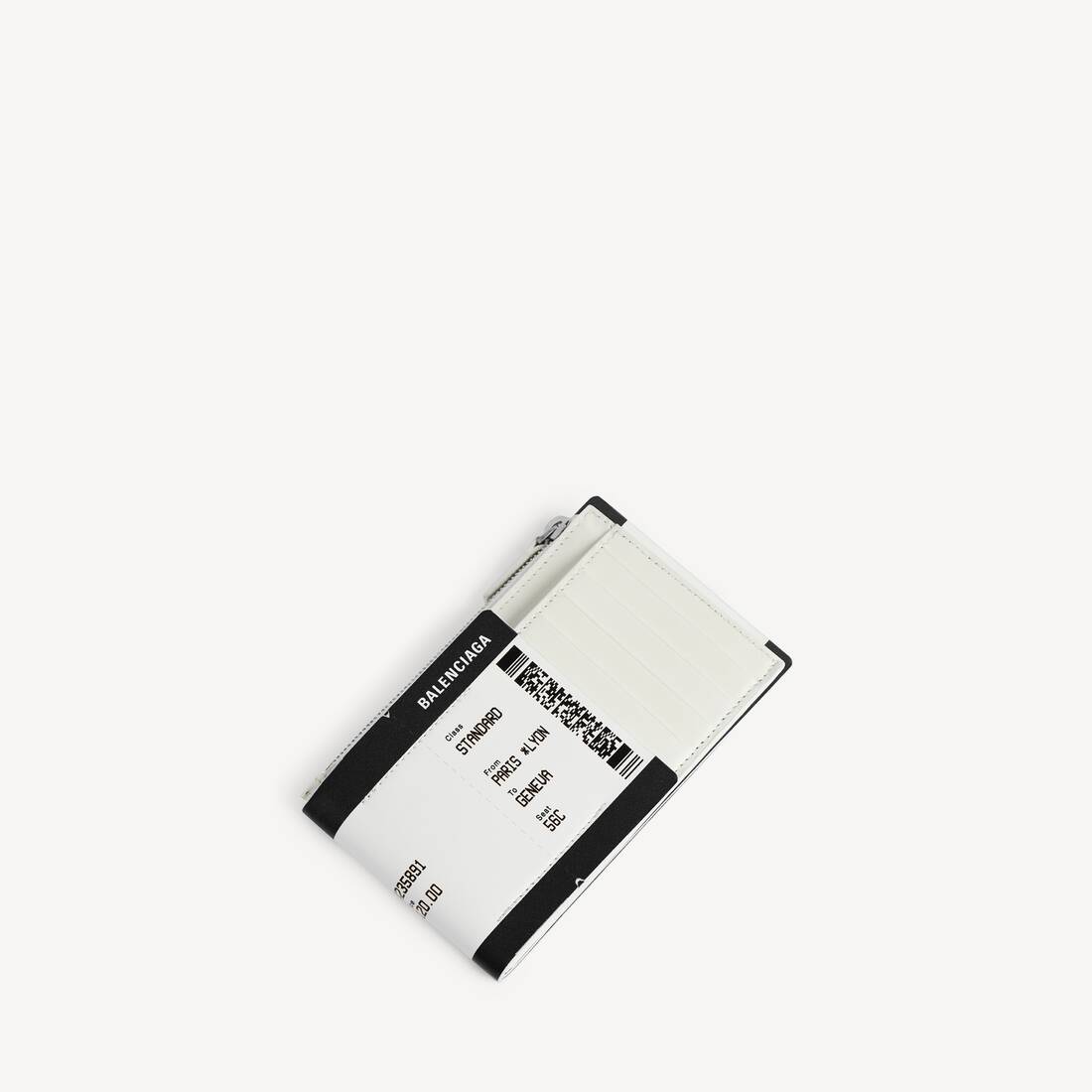 Portapases de pasaporte para hombres con bolsillo largo para monedas y tarjetas en negro/blanco