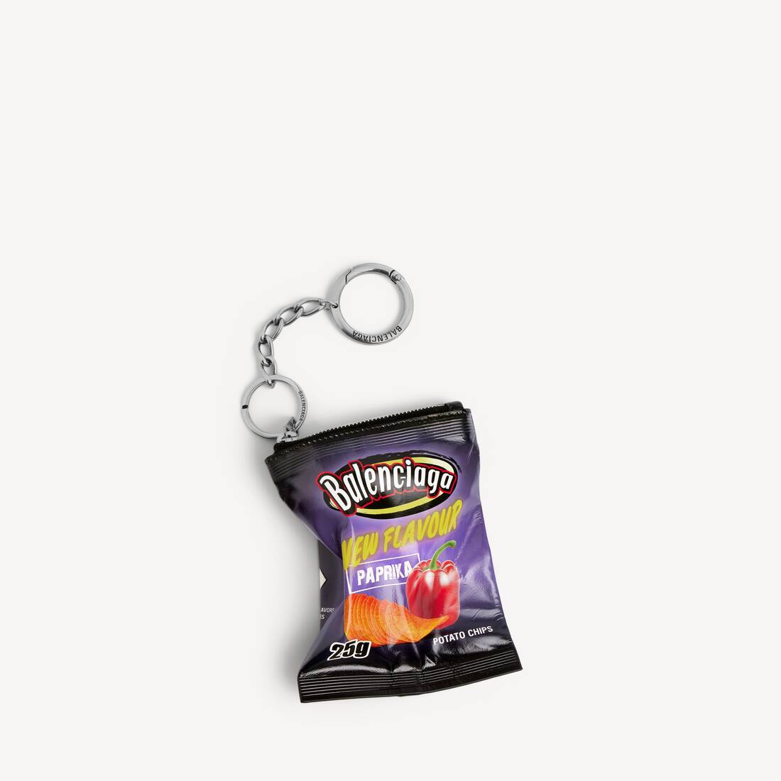 Charme/llavero Chips en piel de becerro brillante de pimentón