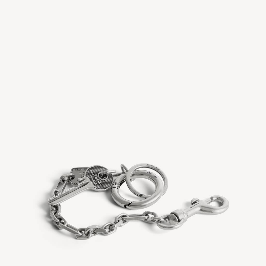 Porta llaves Neverlost para hombre en plata antigua