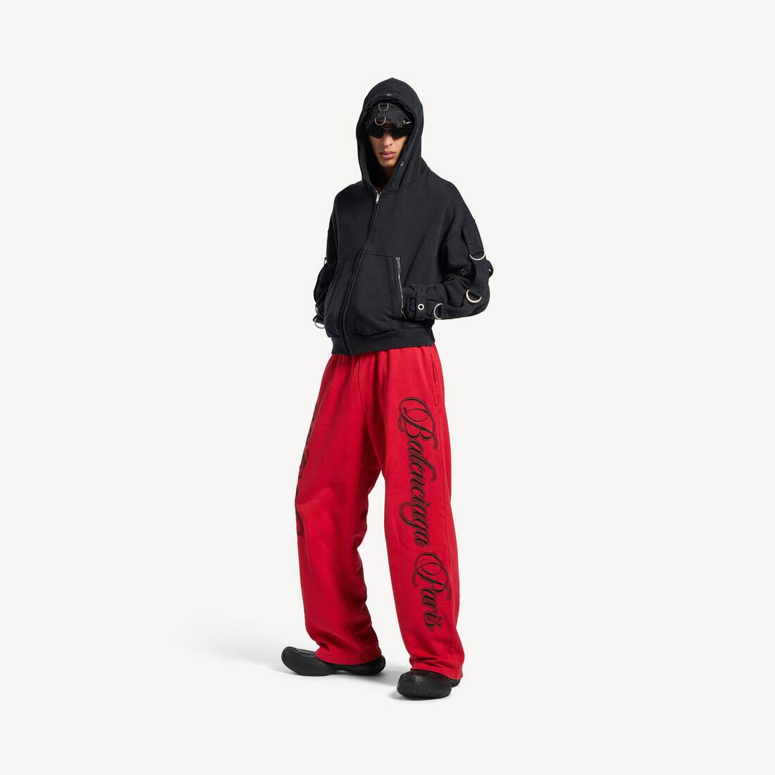Pantalones holgados de cursive para hombre en rojo/negro