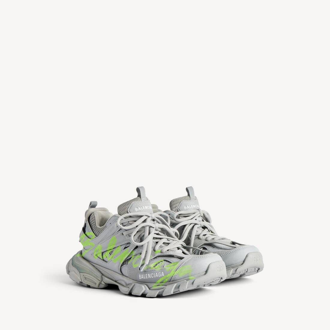 Zapatilla de pista Signature para hombre en gris/amarillo neón