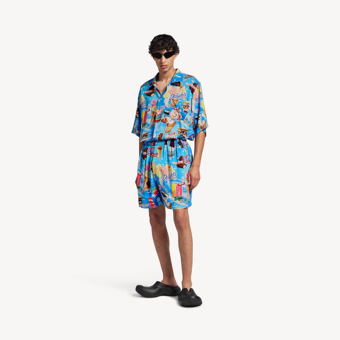 Pijama corto para hombre en azul