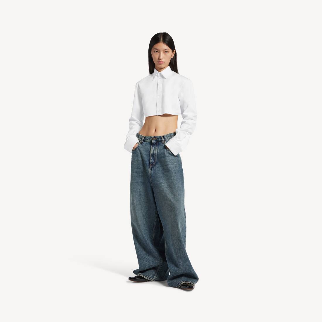 Camisa Corta para Mujer en Blanco