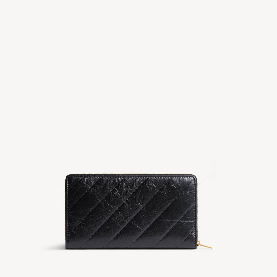 Billetera Continental Crush para Mujer Acabado en Cuero de Becerro Rizado Negro