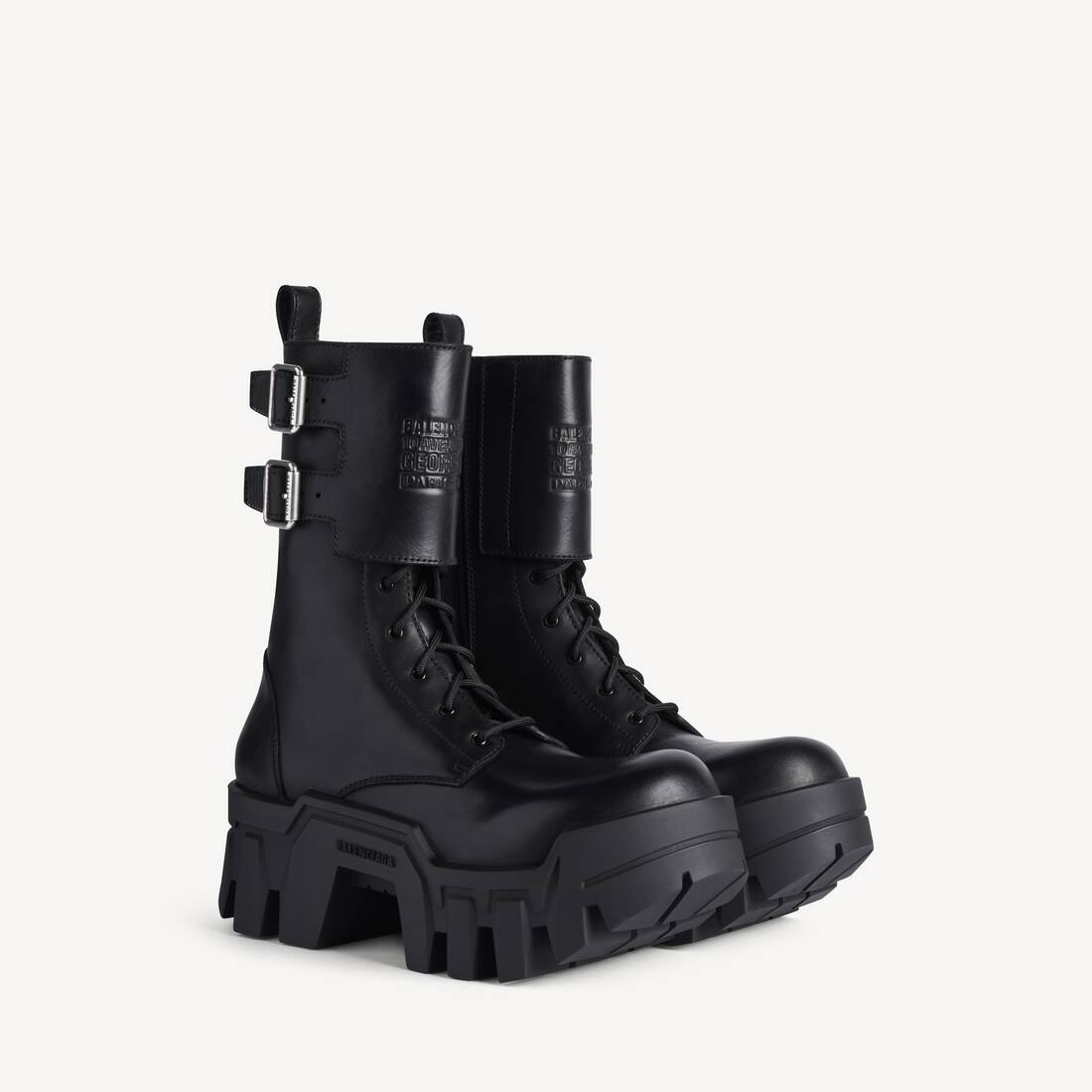 Bota de combate Bulldozer para hombre con cordones en negro
