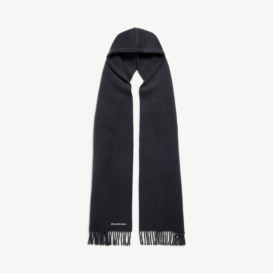 Bufanda con capucha para hombre en negro desvanecido