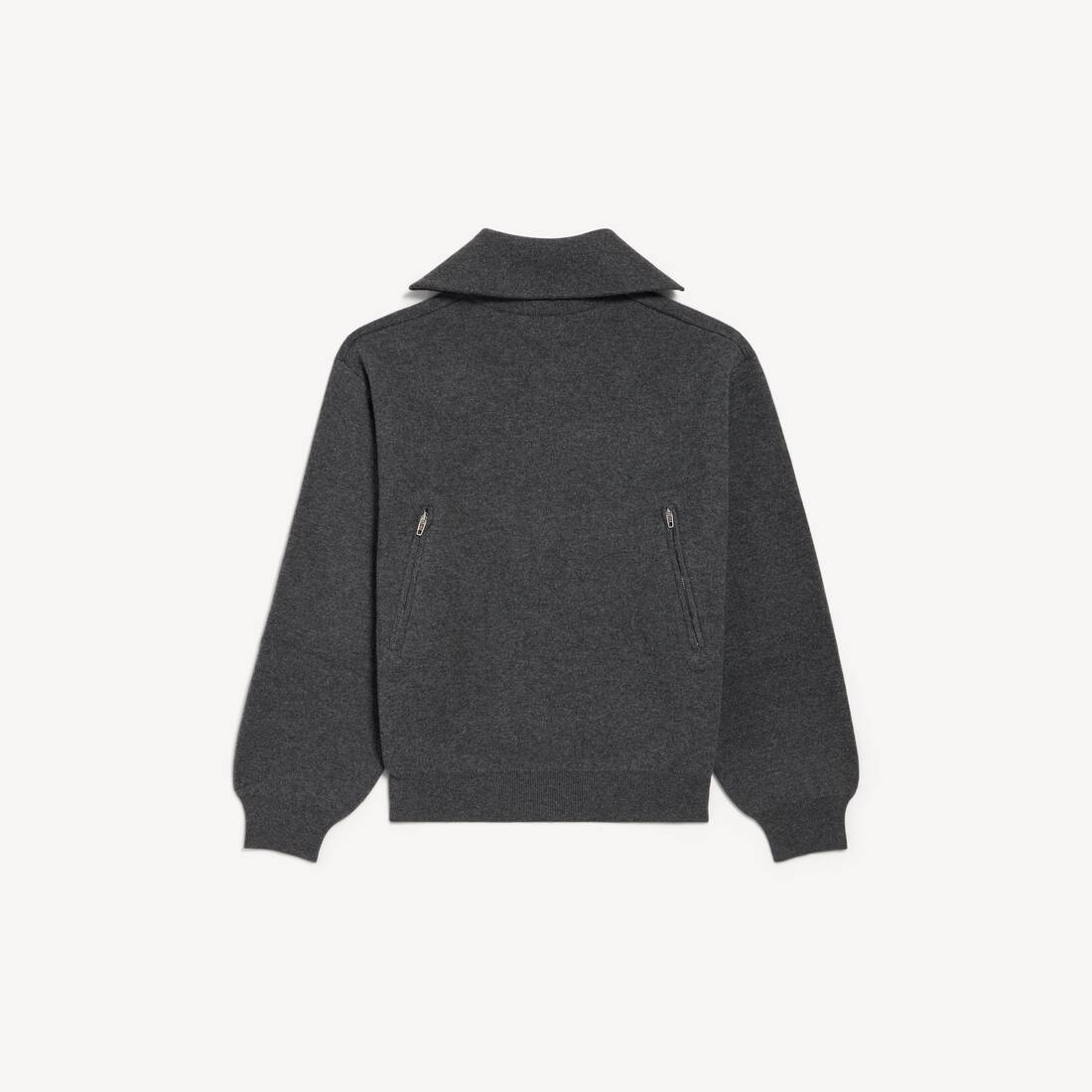 Sudadera de cuello alto mujer de punto de lana compacta en gris heather oscuro