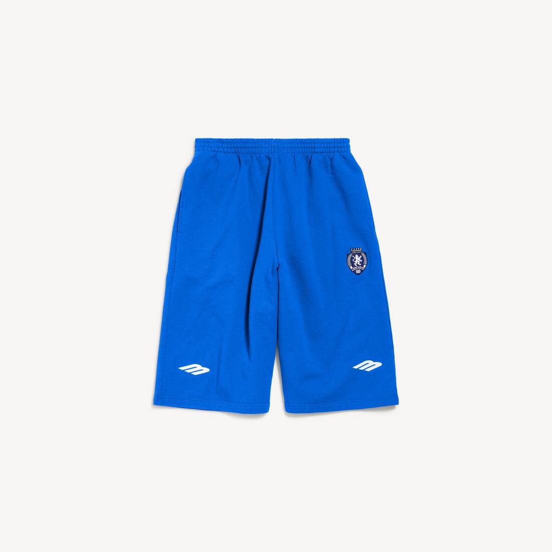 Pantalones cortos grandes de fútbol para hombre en azul real/blanco