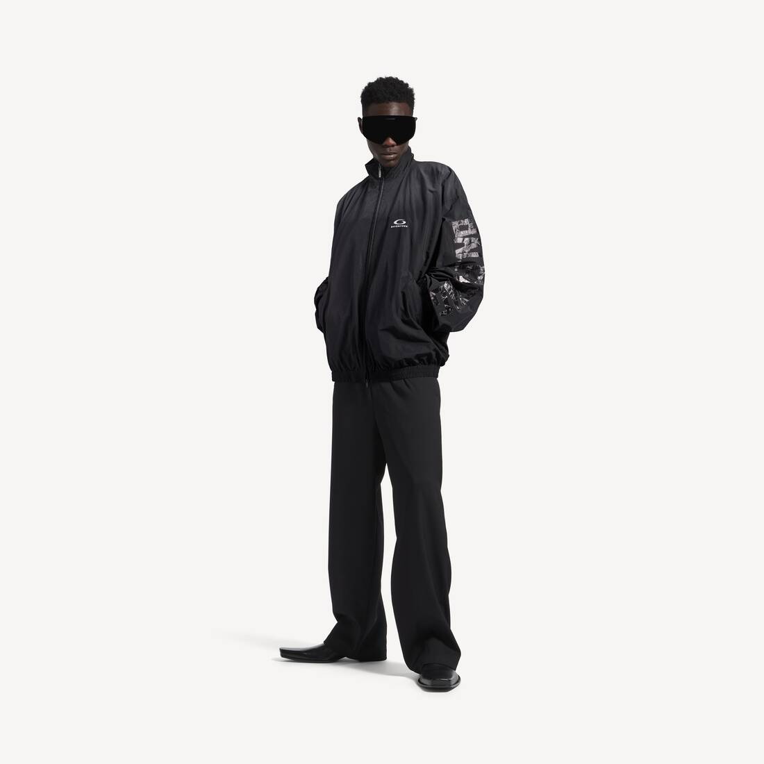 Chaqueta de Chándal para Hombre, Ajuste Medio en Negro