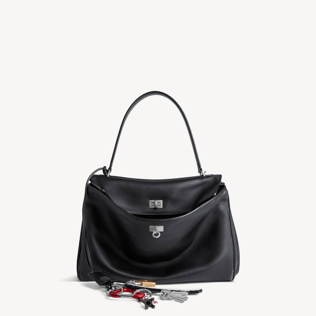 Bolso de Mujer Rodeo Mediano con Adornos en Negro