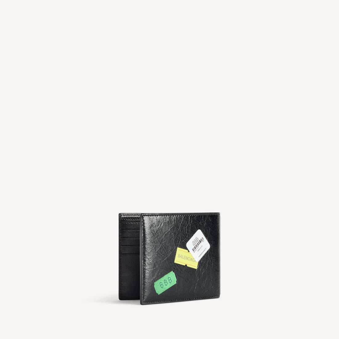 Billetera Cuadrada Plegable para Hombre en Negro/Multicolor