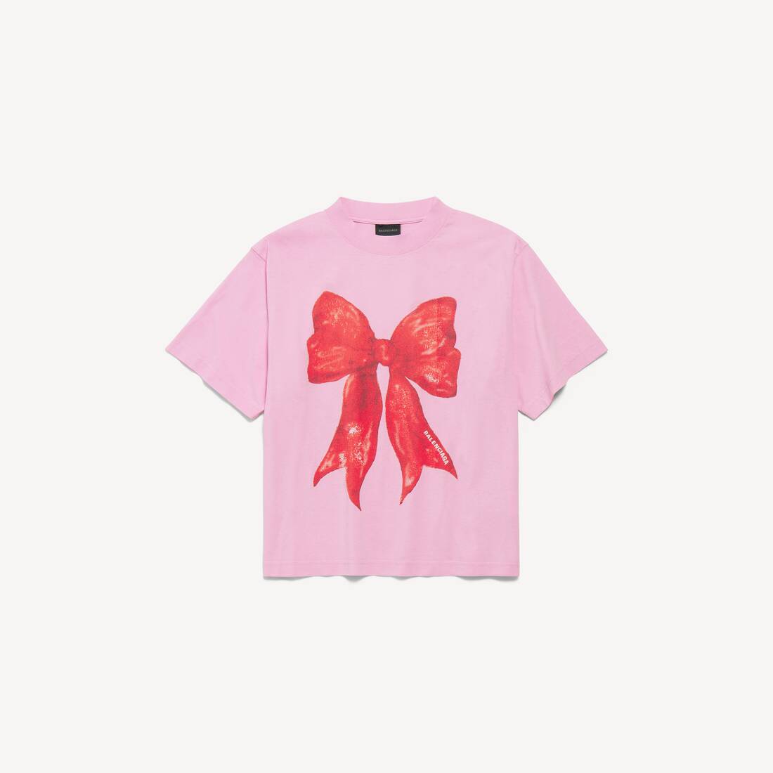 Camiseta con lazo para mujer, talla mediana en rosa claro