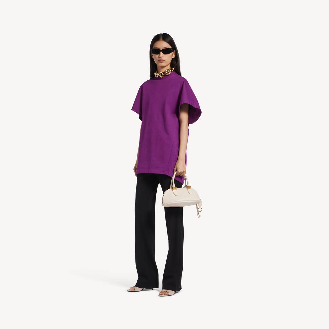 Camiseta estructurada para mujer en violeta