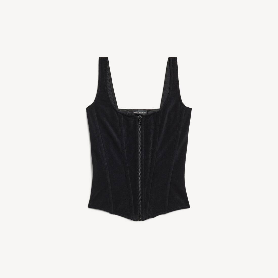 Top de corsé elástico para mujer en negro