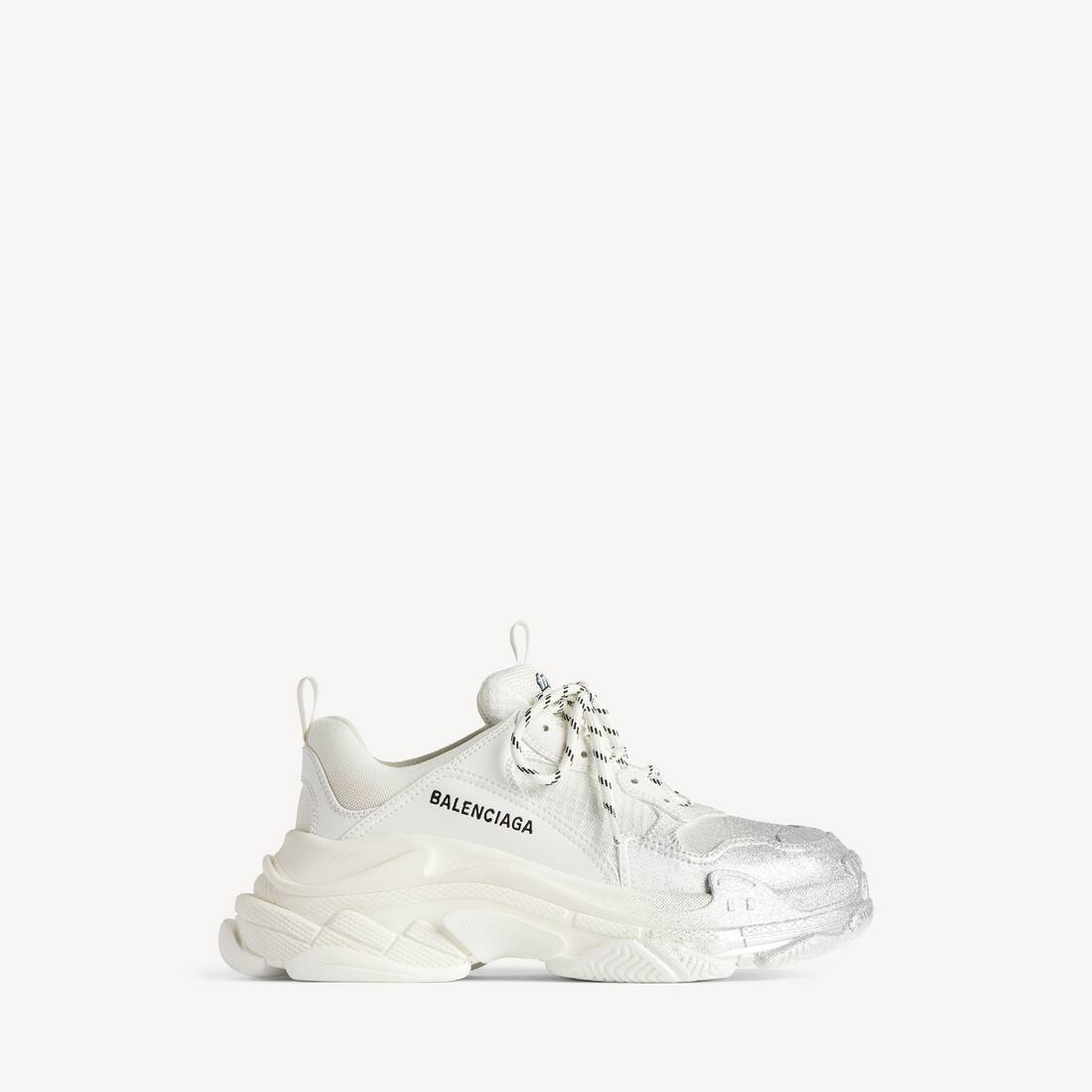 Zapatilla Triple S Glitter Spray para mujer en blanco/plateado