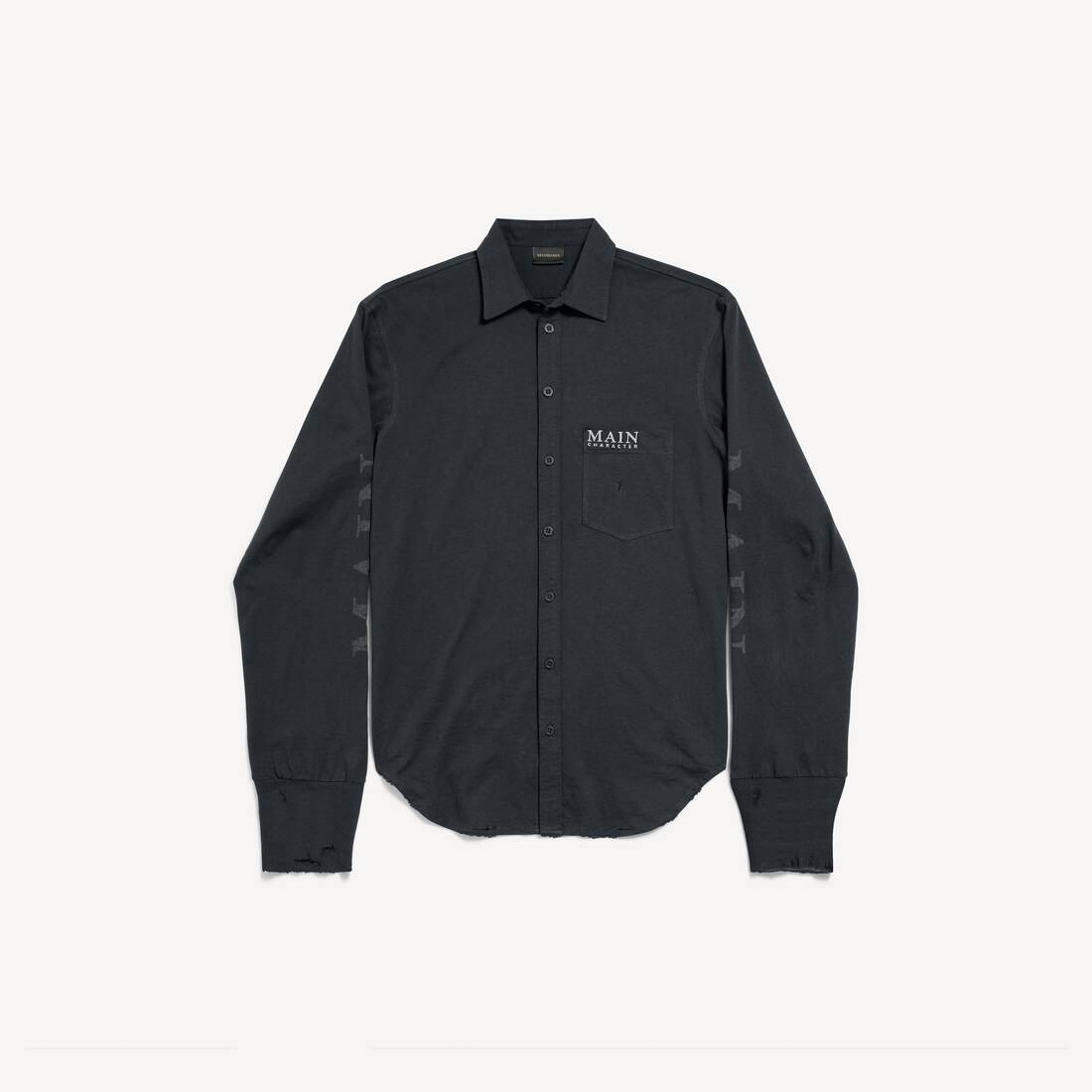 Camiseta de Arte de Personaje Principal para Hombre con Mangas en Negro