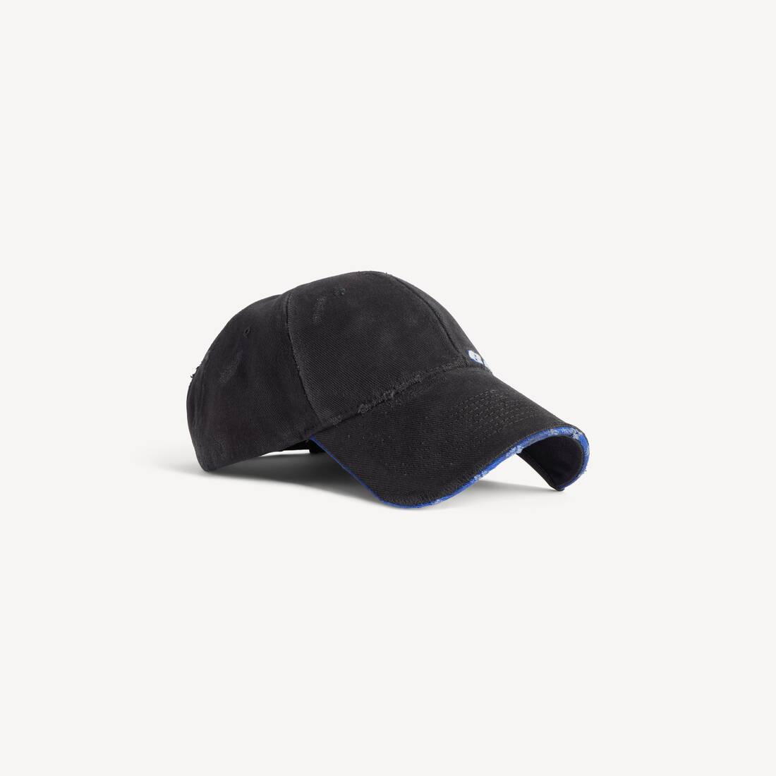 Gorra de tirador con texto inclinado para hombre en negro