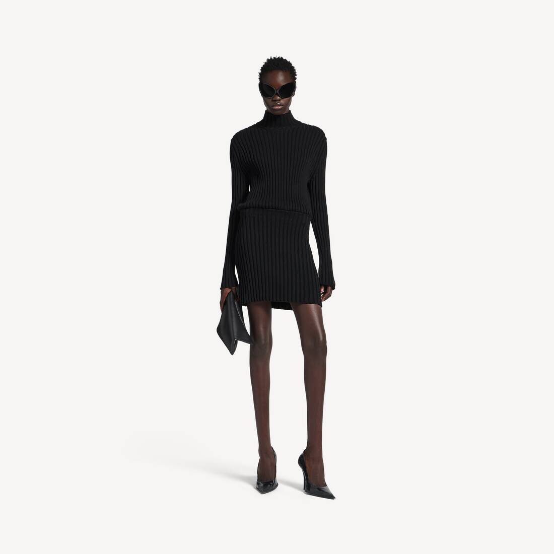 Vestido Mini en forma de reloj de arena para mujer en negro