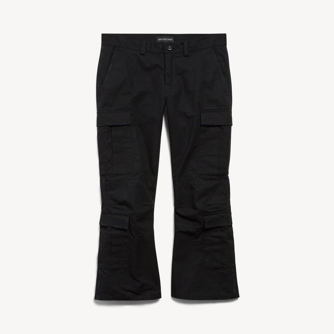 Pantalones de cargo capri para mujer en negro