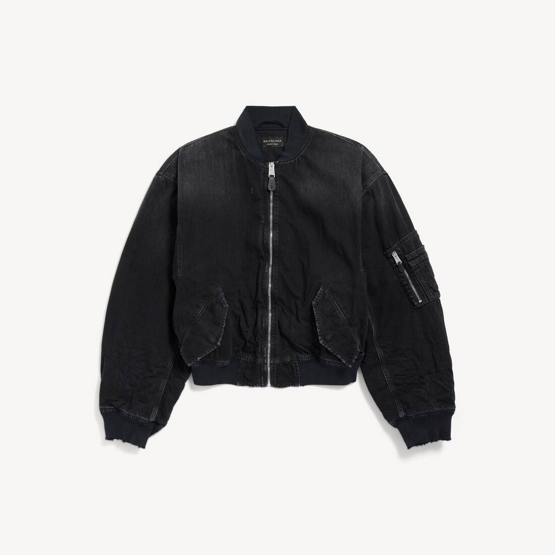 Bomber de Denim Estándar para Hombre en Negro