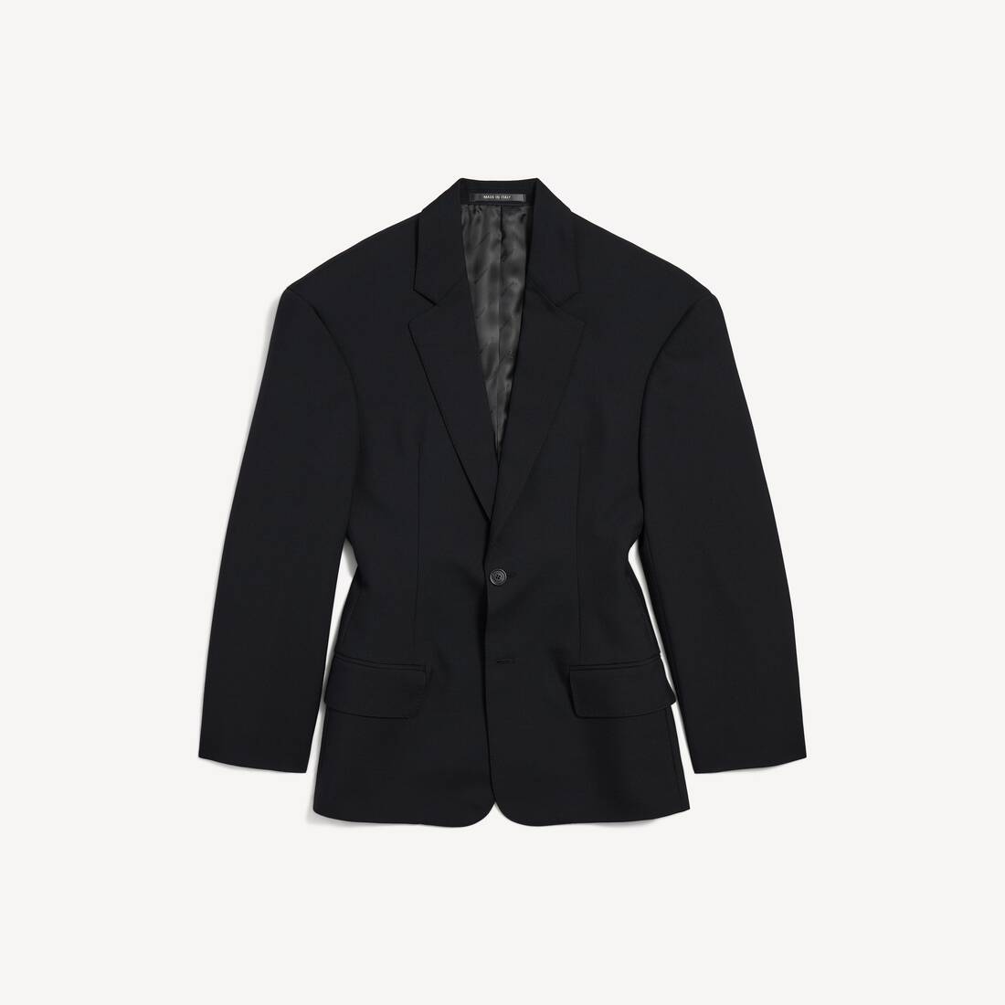 Chaqueta de Hombros en Forma de Reloj de Arena para Mujer, Oversized en Negro