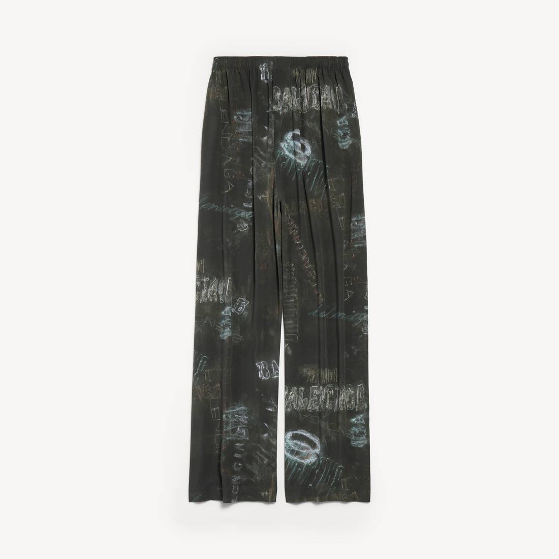 Pantalones de pijama para hombre en lavado de crayón con estampado total en negro lavado