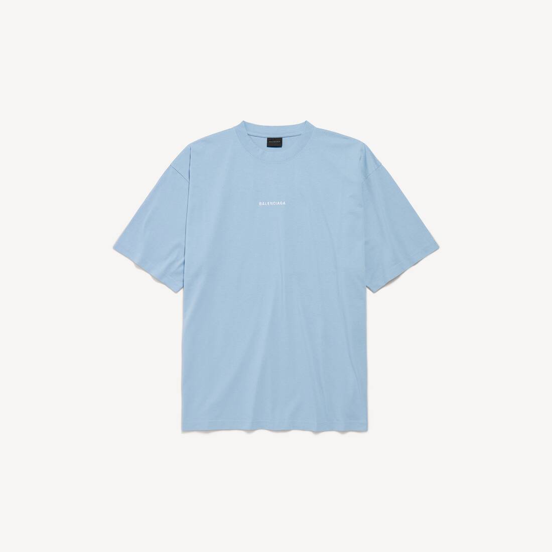 Camiseta trasera de hombre Balenciaga talla media en azul claro/blanco