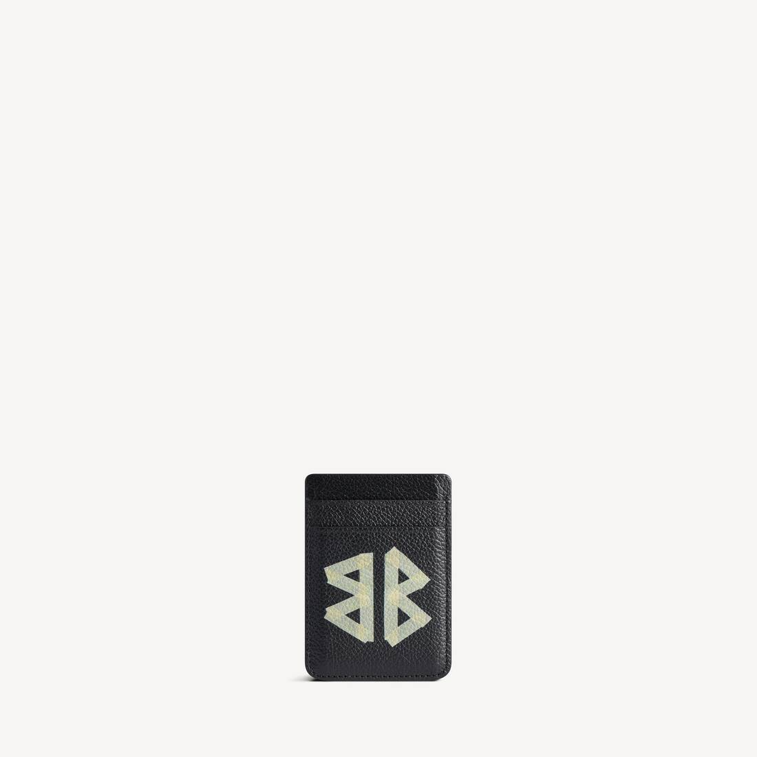Porta tarjetas de magnetismo de efectivo para hombre en negro
