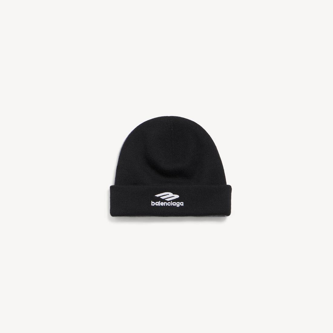 Gorro deportivo con icono de bucle para hombre en negro/gris