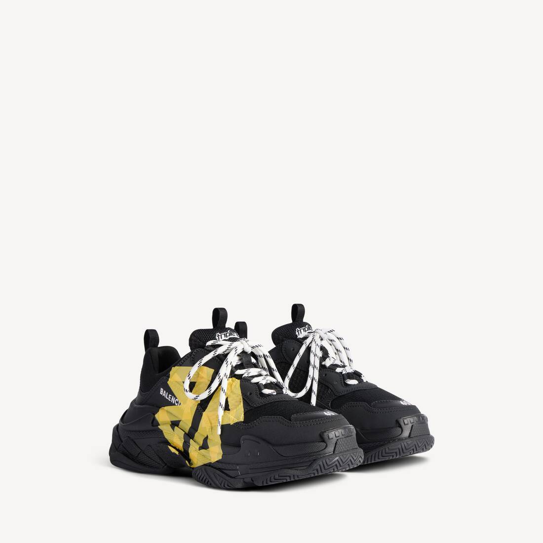 Zapatilla masculina Triple S Tape Type en negro/amarillo